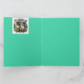 Französische Bulldogge  Weihnachtskranz Bulldog カード (内部)