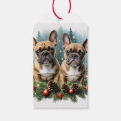 Französische Bulldogge Weihnachtskranz Bulldog ギフトタグ (裏面)