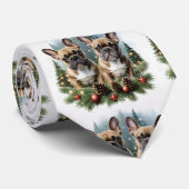 Französische Bulldogge  Weihnachtskranz Bulldog ネクタイ (ロール)
