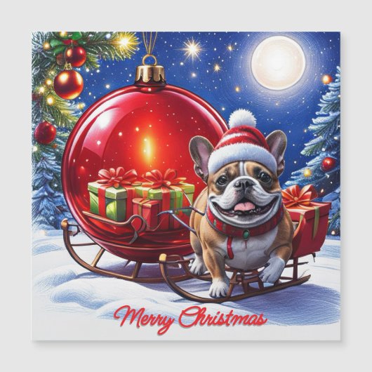 Französische Bulldogge Weihnachtskugel Weihnachten (正面)
