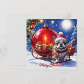 Französische Bulldogge Weihnachtskugel Weihnachten シーズンカード (正面/裏面)