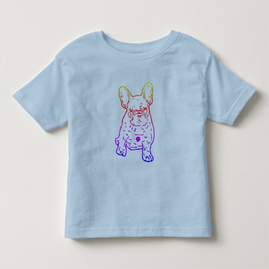 Französische Bulldogge Welpe Herz French Bulldog トドラーTシャツ (正面)