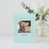 Französische Bulldogge Welpe Love, ポストカード (スタンド正面)