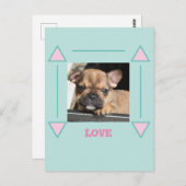 Französische Bulldogge Welpe Love, ポストカード (正面/裏面)