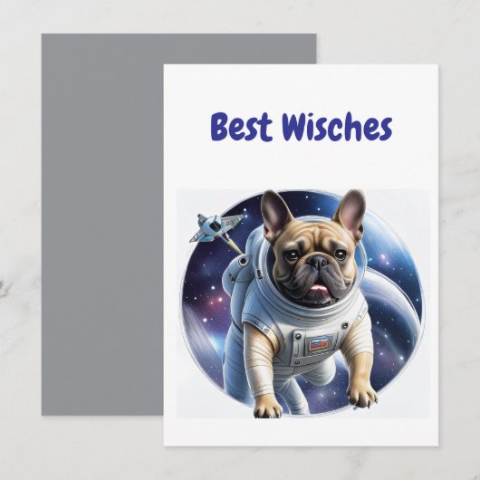 Französische Bulldogge Weltraum French Bulldog (正面/裏面)