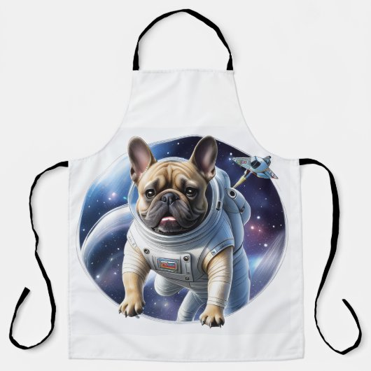 Französische Bulldogge Weltraum French Bulldog エプロン (正面)