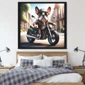 Französische Bulldogge Westen French Bulldog キャンバスプリント (インサイチュ (寝室))