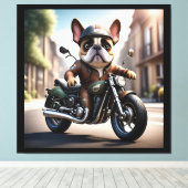 Französische Bulldogge Westen French Bulldog キャンバスプリント (インサイチュ (ウッドフロア))