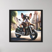 Französische Bulldogge Westen French Bulldog キャンバスプリント (正面)