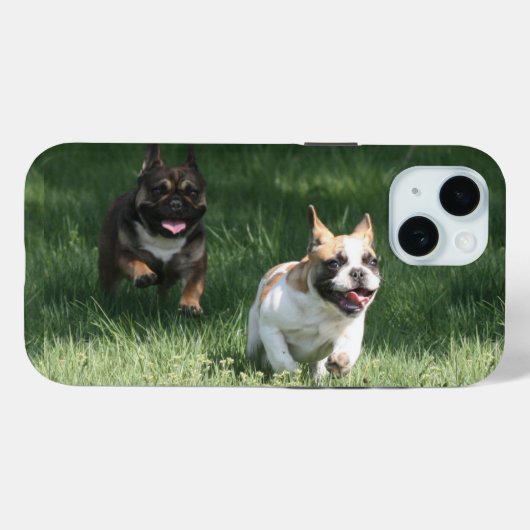 Französische Bulldogge Wettrennen French Bulldog Case-Mate iPhoneケース (裏面 (横))