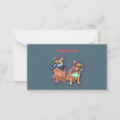 Französische Bulldogge zwei Freunde French Bulldog ノートカード (正面)