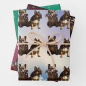 Französische Bulldogge zwei Freunde French Bulldog ラッピングペーパーシート (インサイチュ)