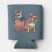 Französische Bulldogge zwei Freunde French Bulldog 缶クーラー (裏面)