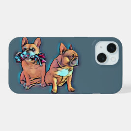 Französische Bulldogge zwei Freunde French Bulldog iPhone 15ケース