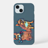 Französische Bulldogge zwei Freunde French Bulldog iPhone 15ケース (裏面)