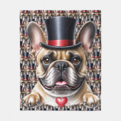 Französische Bulldogge Zylinder French Bulldog フリースブランケット (正面)