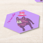 Französische Bulldogge Zylinder French Bulldog ペーパーコースター (アングル)