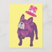 Französische Bulldogge Zylinder French Bulldog ポストカード (正面)