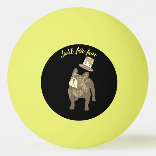 Französische Bulldogge Zylinder Neujahr 卓球ボール (正面)