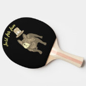 Französische Bulldogge Zylinder Neujahr 卓球ラケット (横)