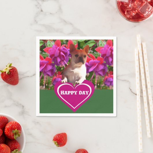 Französische Bulldoggen スタンダードカクテルナプキン (インサイチュ)