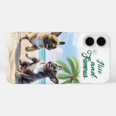 Französische Bulldoggen am Strand in Urlaub Case-Mate iPhoneケース (裏面 (横))