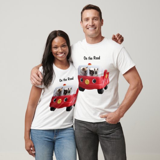 Französische Bulldoggen Auto French Bulldog Tシャツ (ユニセックス)