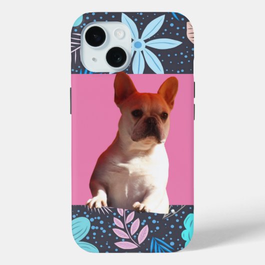 Französische Bulldoggen Blumen French Bulldog Case-Mate iPhoneケース (裏面)