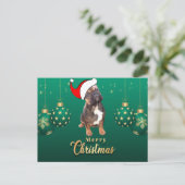 französische Bulldoggen Christmas French Bulldog ポストカード (スタンド正面)