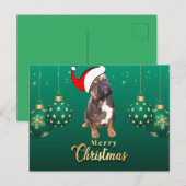 französische Bulldoggen Christmas French Bulldog ポストカード (正面/裏面)