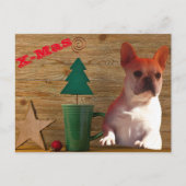  französische Bulldoggen Christmas French Bulldog  ポストカード (正面)