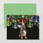 französische Bulldoggen Christmas French Bulldog ポストカード (正面/裏面)