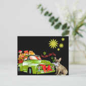 französische Bulldoggen Christmas French Bulldog ポストカード (スタンド正面)