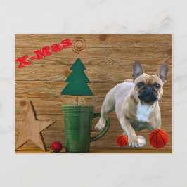  französische Bulldoggen Christmas French Bulldog  ポストカード