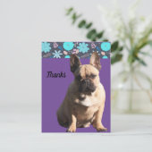  französische Bulldoggen Dankeschön French Bulldog ポストカード (スタンド正面)