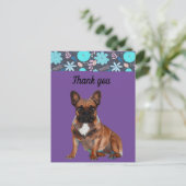 französische Bulldoggen Dankeschön French Bulldog ポストカード (スタンド正面)
