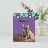  französische Bulldoggen Dankeschön French Bulldog ポストカード (スタンド正面)