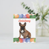 Französische Bulldoggen Einladung 招待状 (スタンド正面)