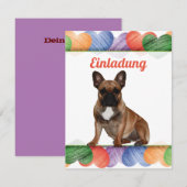 Französische Bulldoggen Einladung 招待状 (正面/裏面)