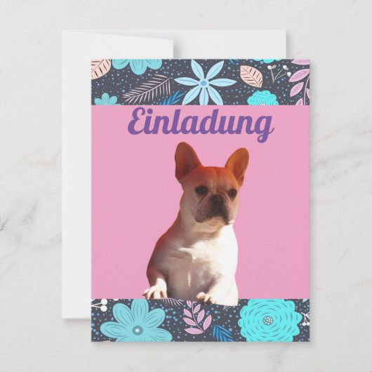 Französische Bulldoggen Einladung French Bulldog 招待状 (正面)