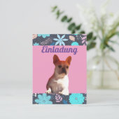 Französische Bulldoggen Einladung French Bulldog 招待状 (スタンド正面)