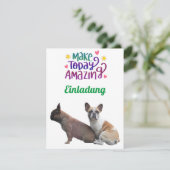 Französische Bulldoggen Einladung French Bulldog 招待状 (スタンド正面)