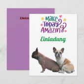 Französische Bulldoggen Einladung French Bulldog 招待状 (正面/裏面)