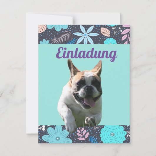 Französische Bulldoggen Einladung French Bulldog 招待状 (正面)