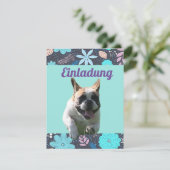 Französische Bulldoggen Einladung French Bulldog 招待状 (スタンド正面)