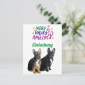 Französische Bulldoggen Einladung French Bulldog 招待状 (スタンド正面)