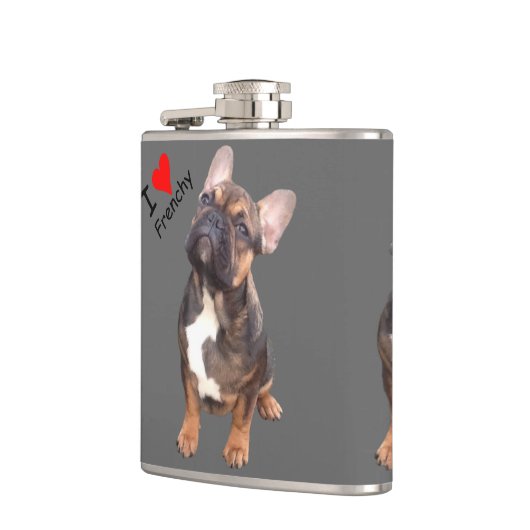 Französische Bulldoggen Flachmann フラスク (左)