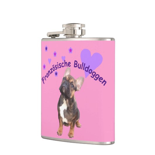 Französische Bulldoggen Flachmann フラスク (左)