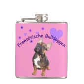 Französische Bulldoggen Flachmann フラスク (正面)