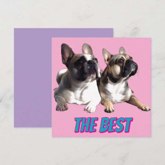 Französische Bulldoggen French Bulldog the Best 招待状 (正面/裏面)
